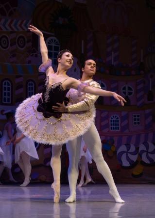 Two Ballet Dancers Performing The Nutcracker on Stage