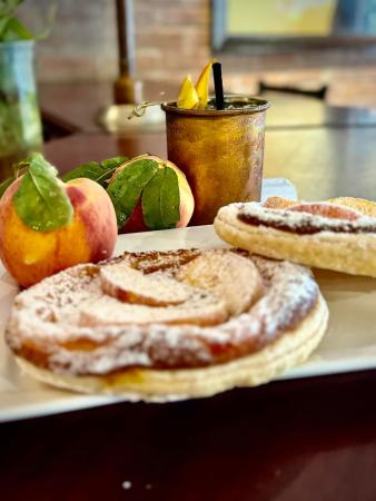 Peach Tart and Peach Mule from Bistro 317