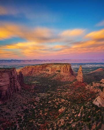 View of Colorado National Monument during Sunset