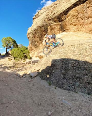 Woman on Lunch Loops Biking Trail