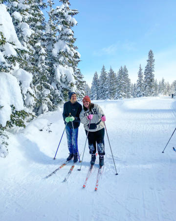 Two People Skiing on the Grand Mesa