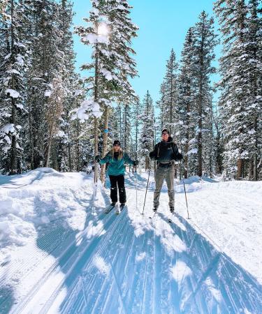 A Couple Cross Country Skiing