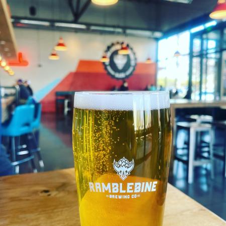 Ramblebine Beer in front of Restaurant