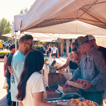 Couple Buying Produce at Market on Main