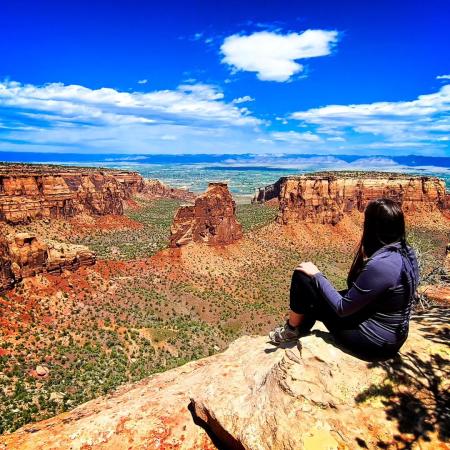 Girl sitting up in the Colorado National Monument