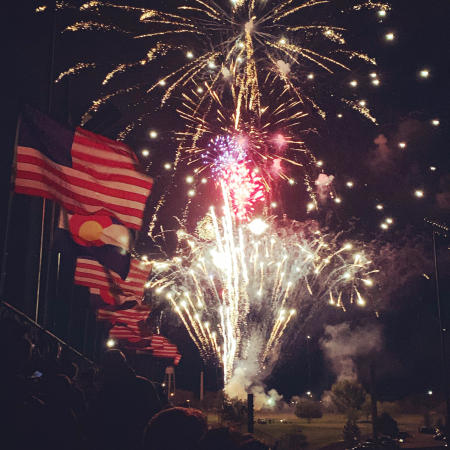 Fireworks and American Flags