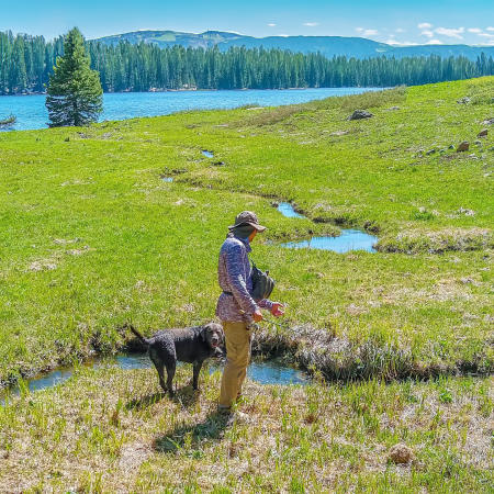 Person and Dog on the Grand Mesa