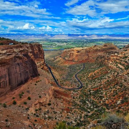 View from the Colorado National Monument of Rim Rock Drive
