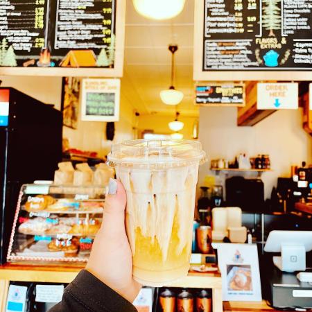 A specialty coffee drink from Campfire Coffee in Negaunee, MI