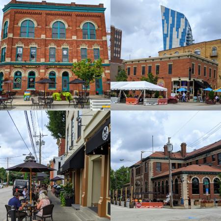 roebling covington restaurant patio collage