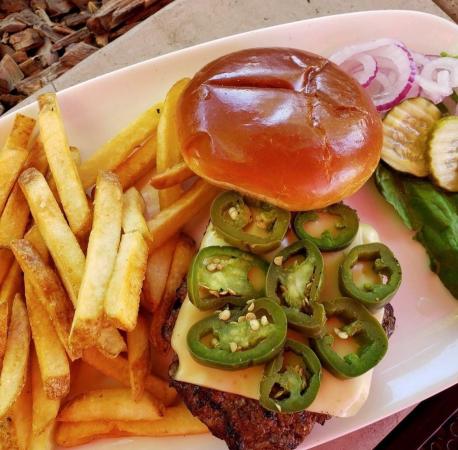 Burger from Rockslide Brewery & Restaurant