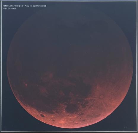 Total Lunar Eclipse By John Garlisch