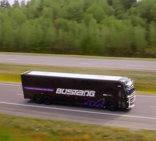 View of Bustang Bus Driving