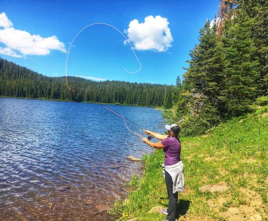 Woman Fishing on the Grand Mesa