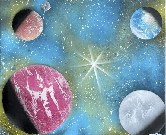 Galaxy Paintina with Color by Lionel Stone