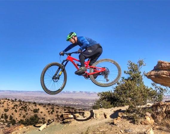 Biker Jumping in Lunch Loops