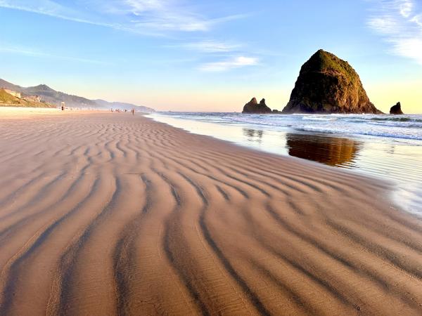 Wavy Sand and Haystack Rock