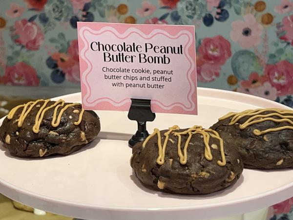 Chocolate Peanut Butter Bomb cookies from The Whimsical Cookie in downtown New Albany, Indiana.