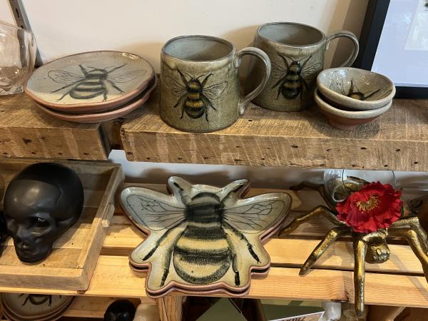 Bee-themed dishware from Regalo in downtown New Albany, Indiana.