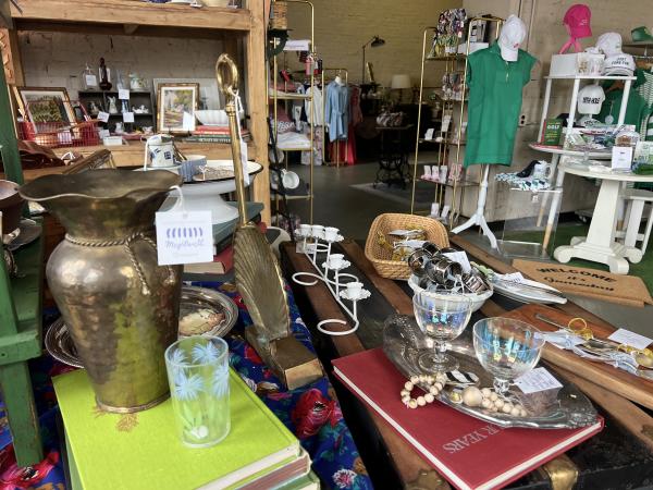 Assortment of thrift items from The Mercantile New Albany.