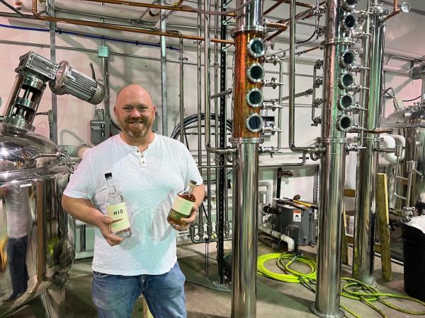 Tony Guilfoy founder Noble Cut Distillery standing in his distilling space
