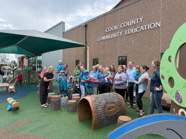 Ribbon Cutting at the YMCA playground 6.30.25