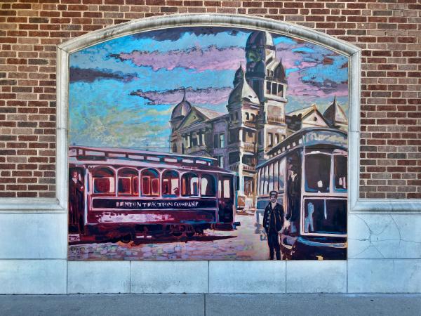 Courthouse Watercolor Mural in Denton, TX