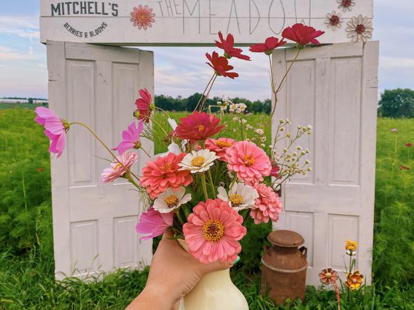 A vase of wildflowers from Mitchell's Berries & Blooms