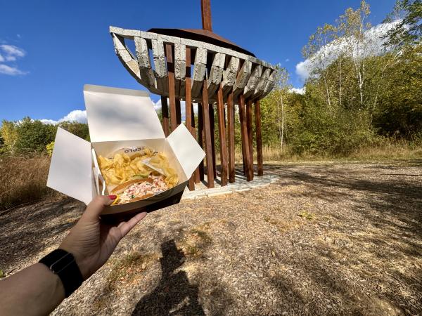Boat in the Field and Lobster Roll