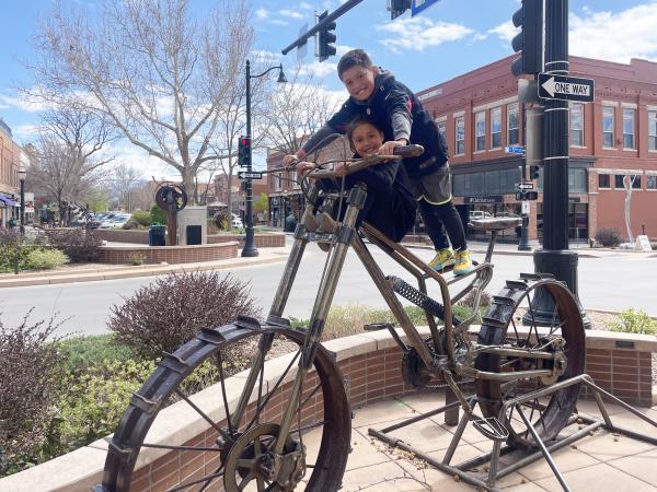 Kids on Bike Sculpture
