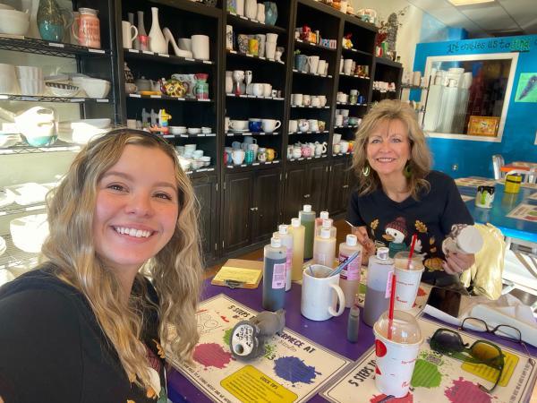 People Painting at Angelos Pottery