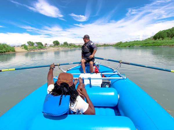 two people rafting on the Colorado River
