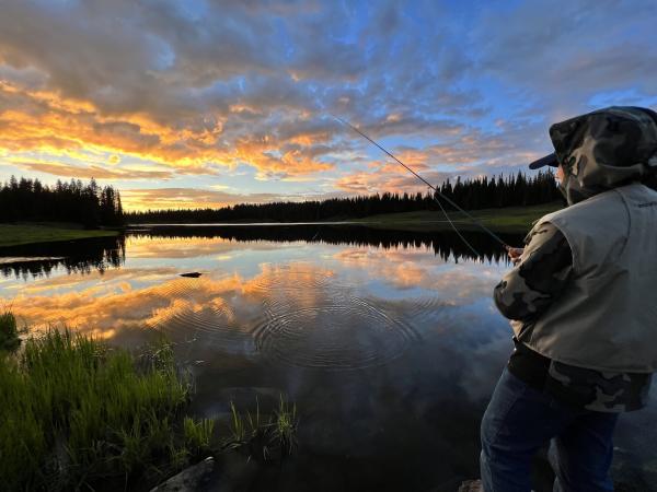 Person Fly Fishing on the Grand Mesa