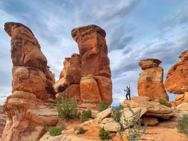 Hiker at Devil's Kitchen in Colorado National Monument