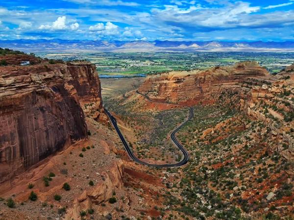 View from the Colorado National Monument of Rim Rock Drive