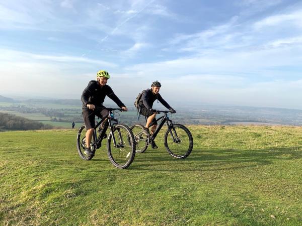 Cyclists on the South Downs Way