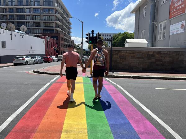 Gay Couple Crossing in Greenpoint