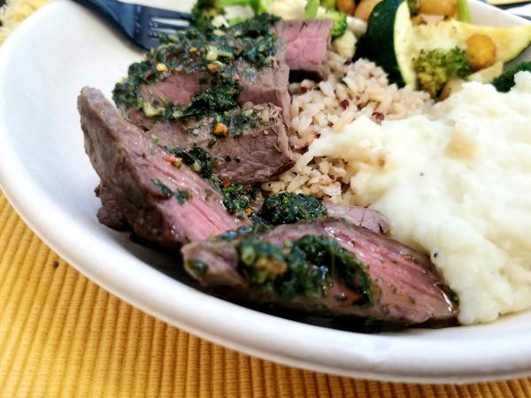 flank steak and veggies