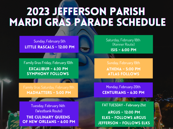 Mardi Gras 2023 Schedule
