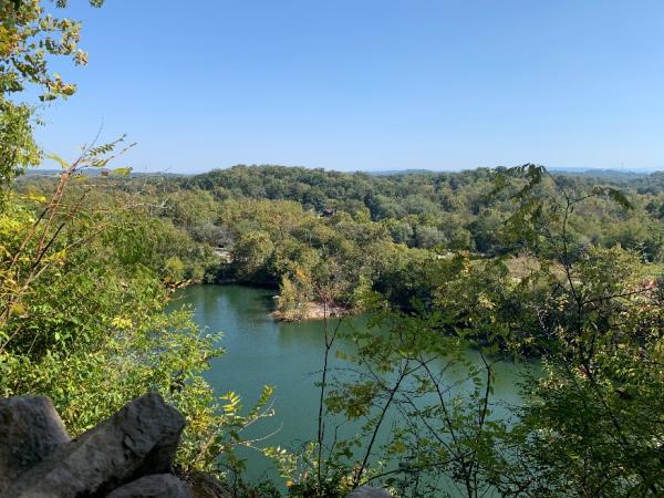 View of the Mead's Quarry Lake from Tharp Trace Trail