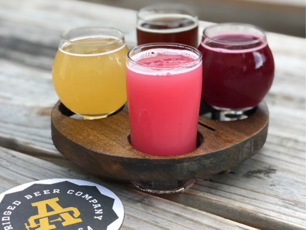 A sample of brightly-colored drink flavors from Knoxville's Abridged Beer Company