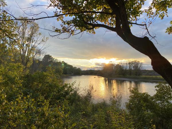 Manitowoc River at sunset