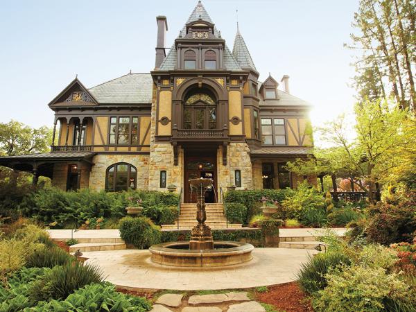 Rhine House at Beringer Vineyards is a stately building designed with old-world charm.