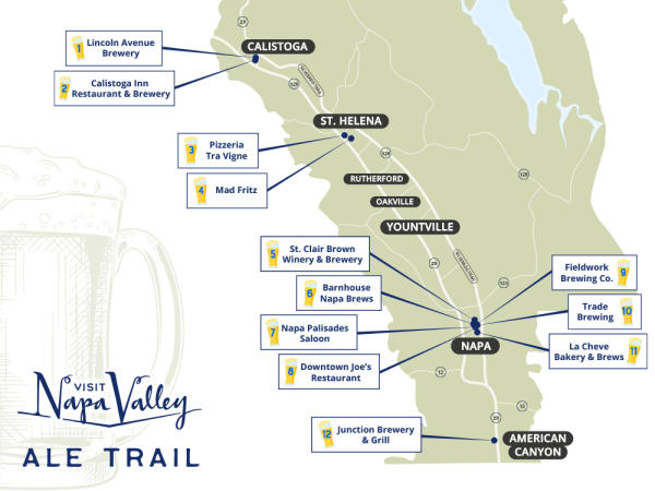 Napa Valley ale trail map