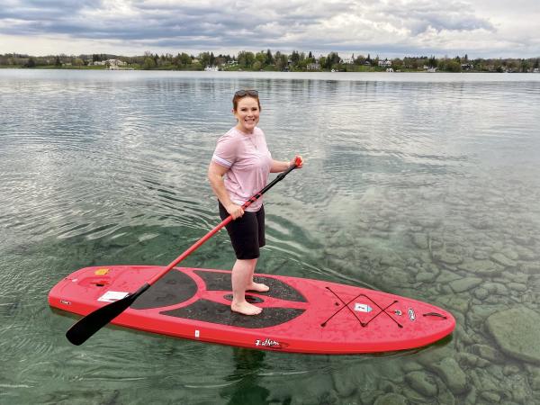 Lindsay Paddle boarding at Skan Lake