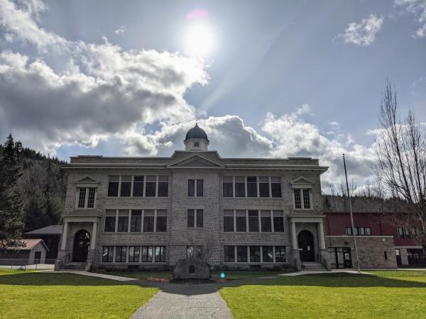 Wilkeson School, a locally quarried sandstone National Historic Place in Wilkeson Washington