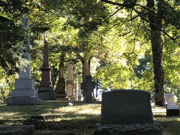 Springvale Cemetery Row of Stones that resemble Washington Monument