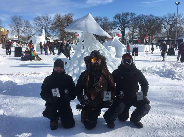 Picture of the House of Thune snow sculpting team