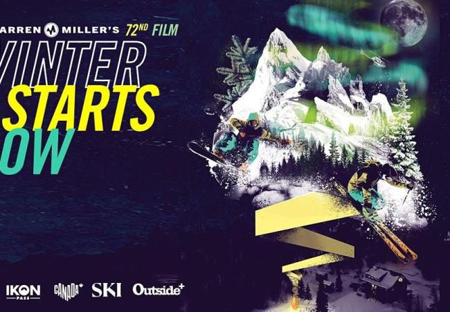 Warren Miller Winter Starts Now promotional graphic