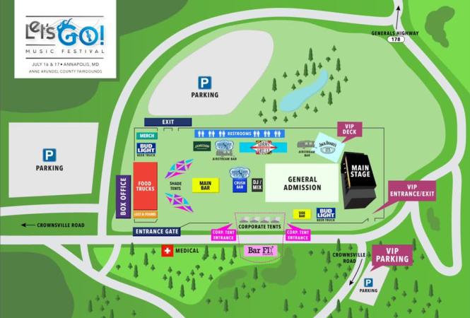 Stage layout of Let's Go Music Fest